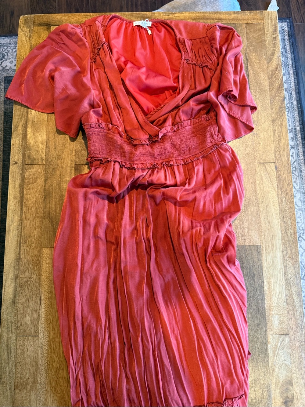 Women’s rust smock waist Dress